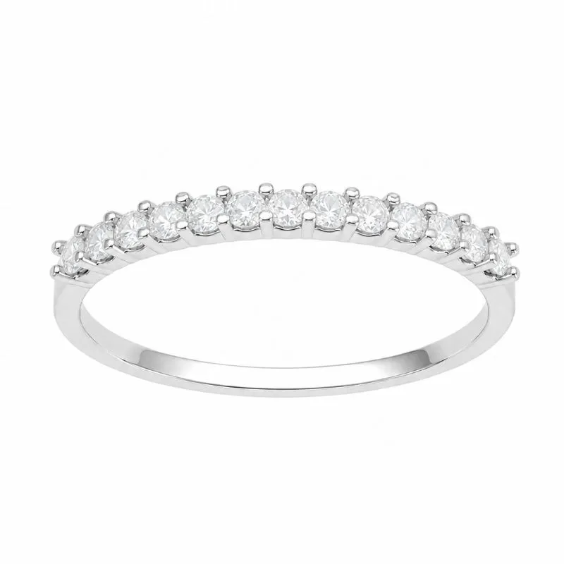 Anel Aparador Prata 925 com Zircônias Cristal.