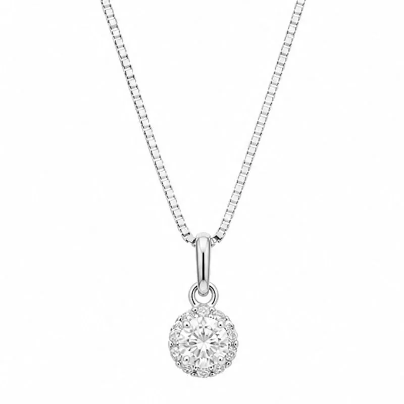 Colar Ponto de Luz Cravejado Prata 925