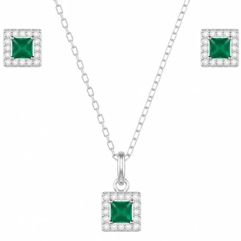 Conjunto Prata 925 Quadrado Color