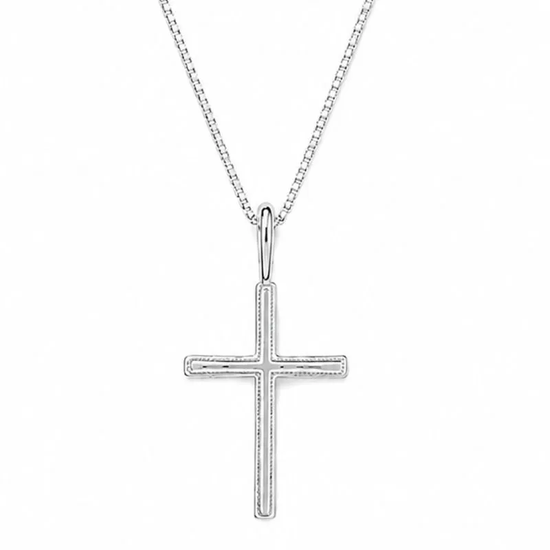Corrente Masculina com Cruz em Prata 925