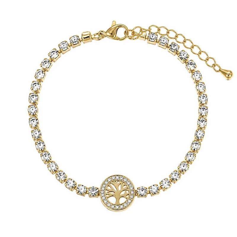 Pulseira Árvore da Vida Cravejada Aço