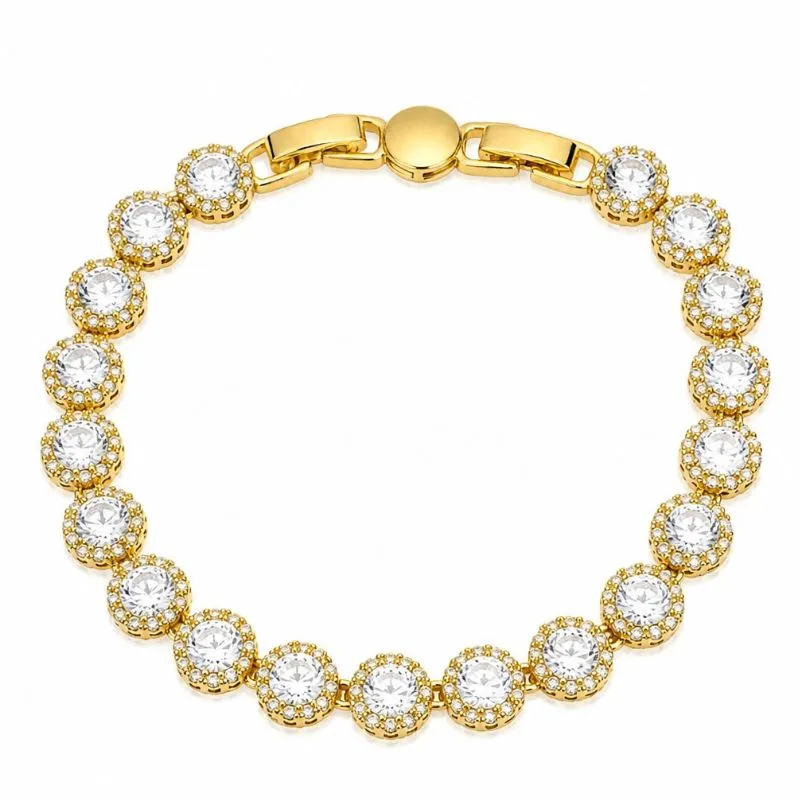 Pulseira Luxo Cravejada Dourada.