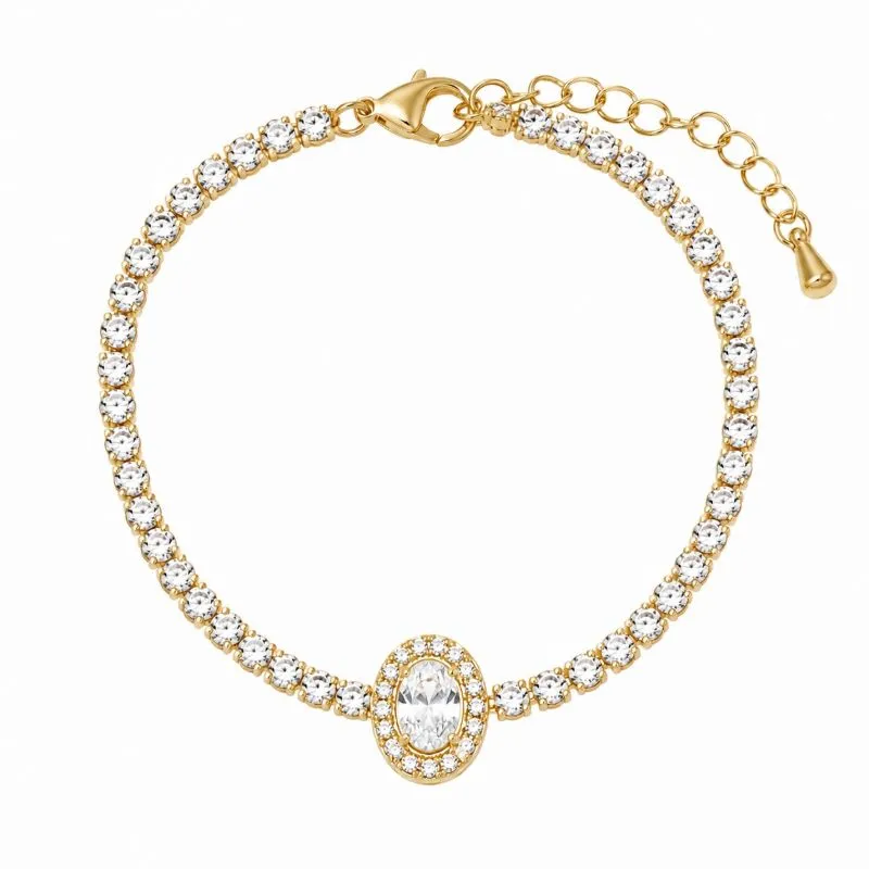 Pulseira Riviera Cristal Aço.