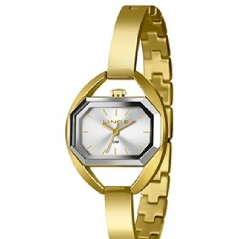 Relógio Feminino Lince Golden Hexa Elegance Dourado