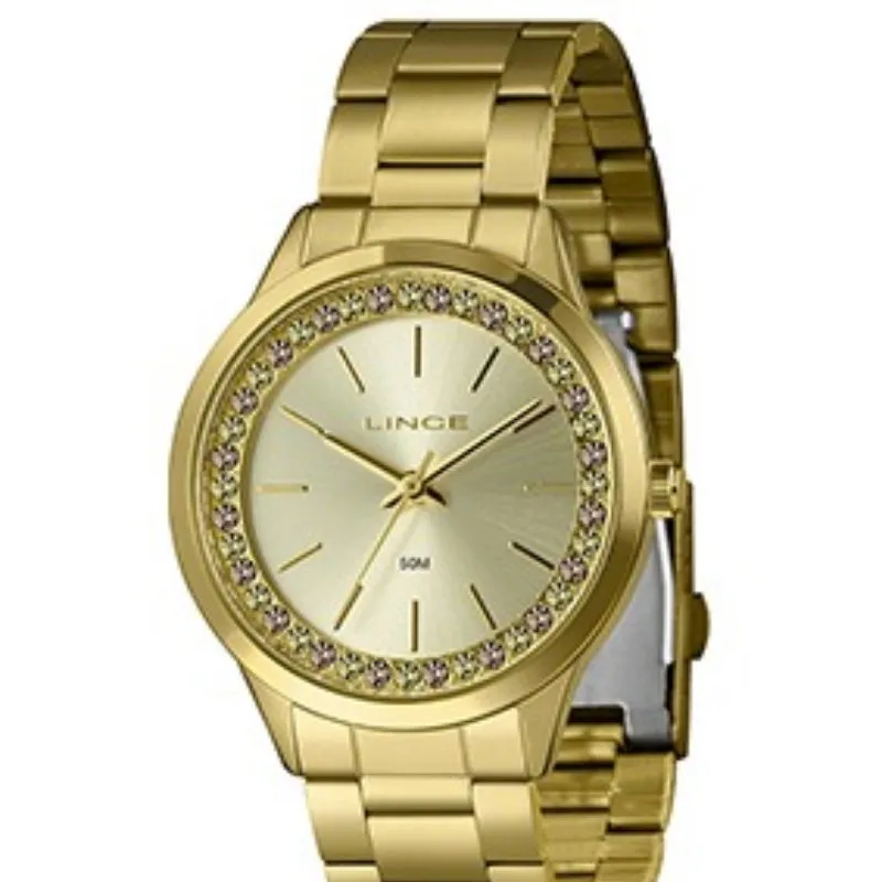 Relógio Feminino Lince Golden Versailles Dourado