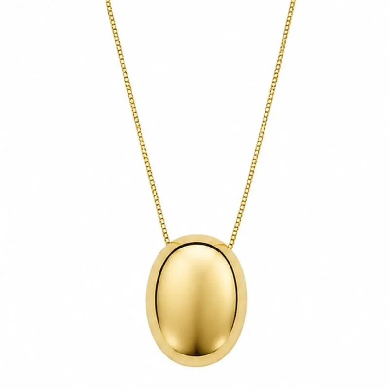 Colar com Pingente Oval Espelhado