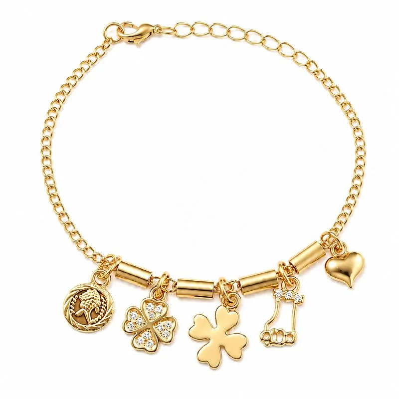 Pulseira com Pingentes da Sorte