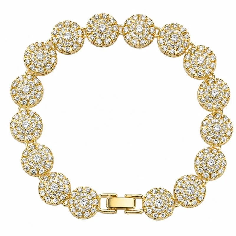 Pulseira Medalhões Cravejados Luxo